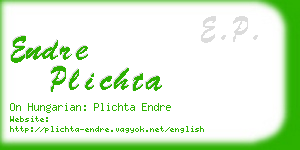 endre plichta business card